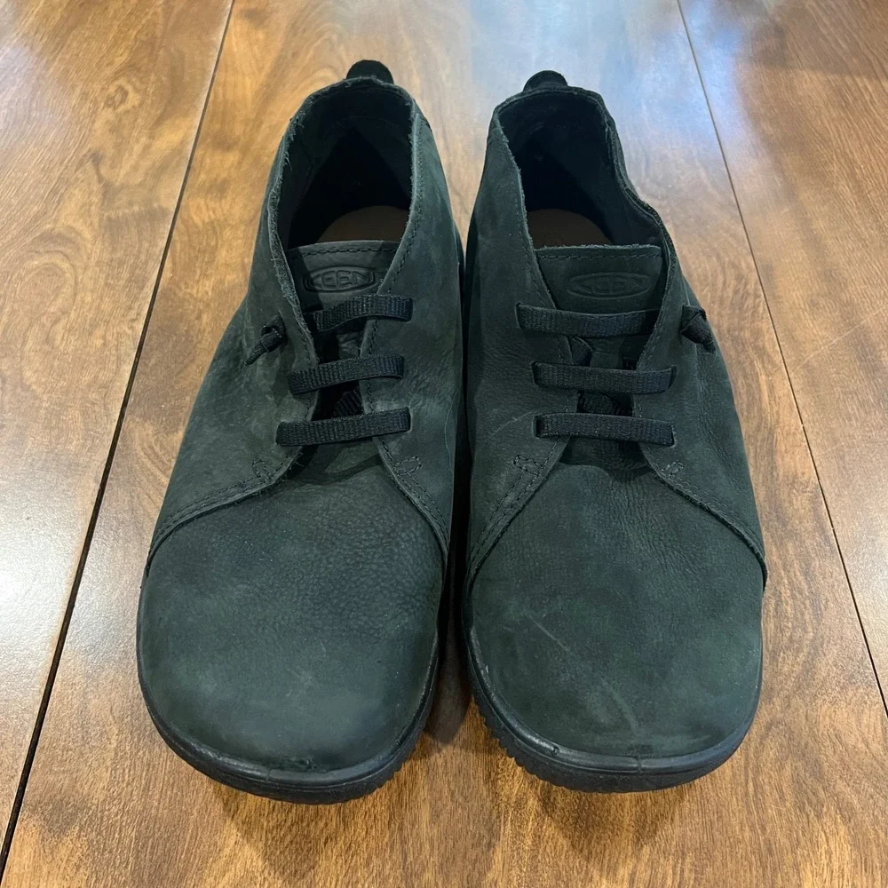 Keen Mosey Minimalist Chukka Black Leather Lace Up Ankle Boots Mens 11